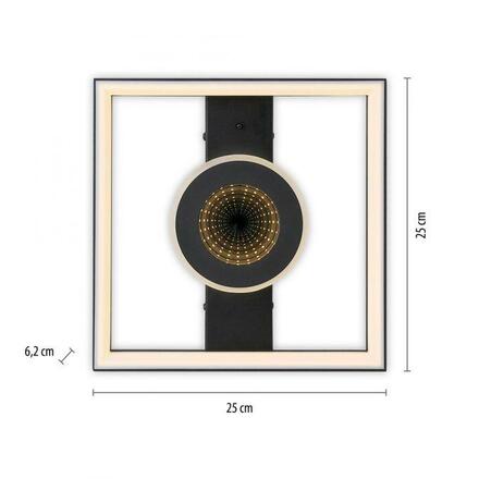 PAUL NEUHAUS LED stropní svítidlo černé zrcadlová iluze tunelového efektu 2700-5000K PN 6853-18