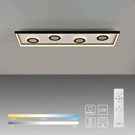 PAUL NEUHAUS LED stropní svítidlo stmívatelné černá dálkový ovladač CCT tunelový efekt 2700-5000K PN 6857-18