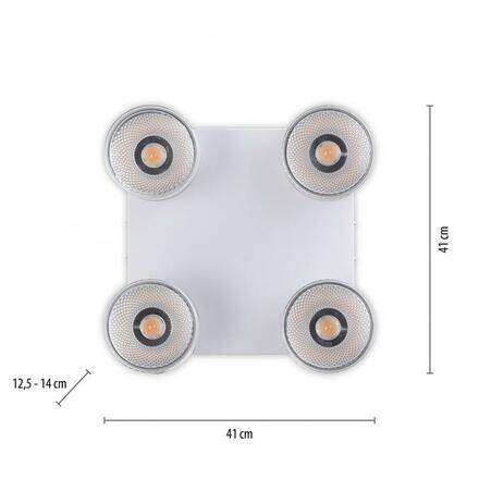 PAUL NEUHAUS LED stropní svítidlo PURE-NOLA bílé 4 ramenné otočné stmívatelné krokově stmívatelné 3000K PN 6864-16