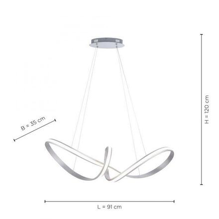 PAUL NEUHAUS LED závěsné svítidlo, ocel, moderní design SimplyDim 3000K PN 8292-55