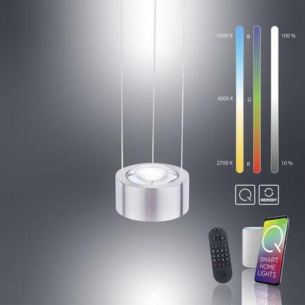 VÝPRODEJ VZORKU PAUL NEUHAUS Q-LENS, LED závěsné svítidlo, Smart Home RGB+3000-5000K PN 8320-55