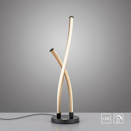 PAUL NEUHAUS LED stolní lampa černá / zlatá dotykový stmívač prohnutý design do interiéru 3000K PN 9141-18