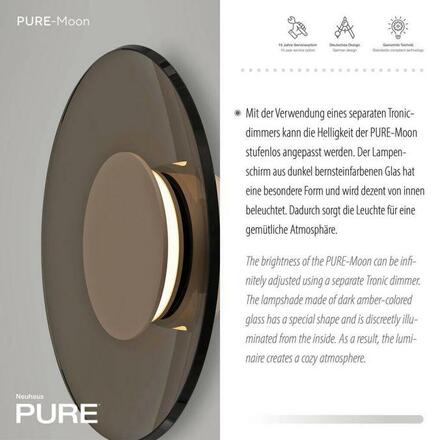 PAUL NEUHAUS LED nástěnné svítidlo Pure Moon bronz stmívatelné 2700K PN 9594-97