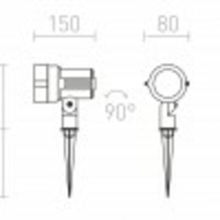 RENDL GARY LED na bodci šedá 230V LED 10W 45° IP65 3000K R10527