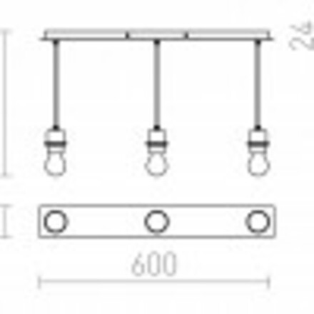 RENDL MORE 60 stropní závěsná základna matný nikl 230V E27 3x42W R11774