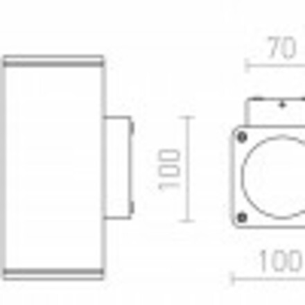 RENDL MIZZI SQ II nástěnná antracitová 230V LED 2x12W 46° IP54 3000K R11965