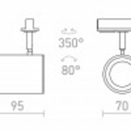 RENDL CADENZA pro jednookr. lištu černá 230V LED GU10 10W R13347