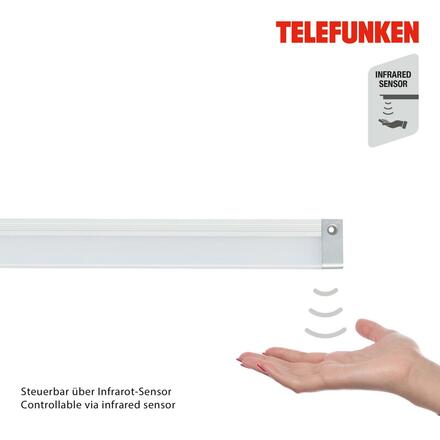 BRILONER TELEFUNKEN svítidlo pod skříňku s čidlem, 80 cm, 11 W, 950 lm, stříbrná TF 203204TF