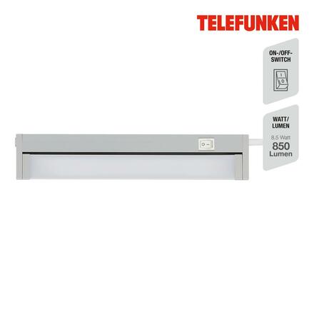 BRILONER TELEFUNKEN LED skříňkové svítidlo 31 cm 5,5W 600lm šedá TF 204204TF