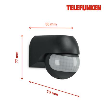 BRILONER TELEFUNKEN pohybové čidlo 7,7 cm černá TF 306405TF