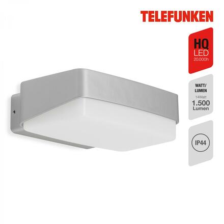 BRILONER TELEFUNKEN LED venkovní svítidlo 18,2 cm 14W 1500lm stříbrná TF 312204TF