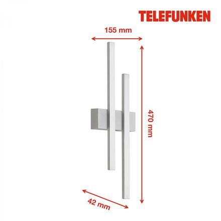 BRILONER TELEFUNKEN LED venkovní svítidlo 47 cm 2x8W 960lm stříbrná TF 313004TF