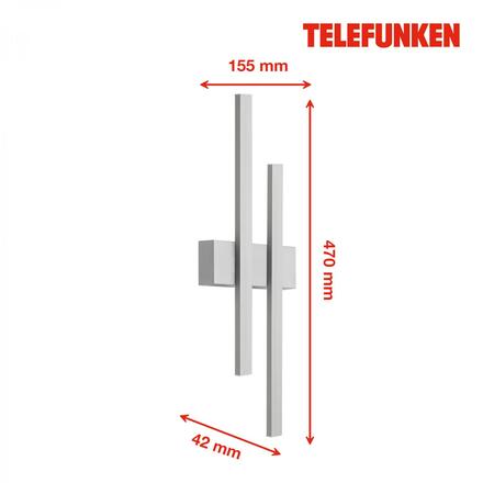 BRILONER TELEFUNKEN LED venkovní svítidlo 47 cm 2x8W 780lm stříbrná TF 313204TF