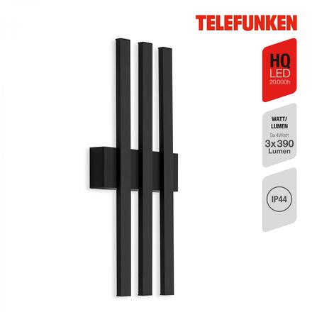 BRILONER TELEFUNKEN LED venkovní svítidlo 37 cm 3x12W 1170lm černá TF 313305TF