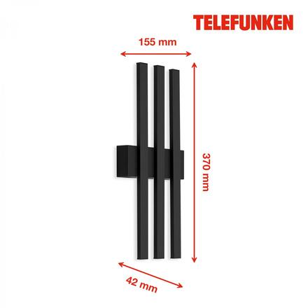 BRILONER TELEFUNKEN LED venkovní svítidlo 37 cm 3x12W 1170lm černá TF 313305TF