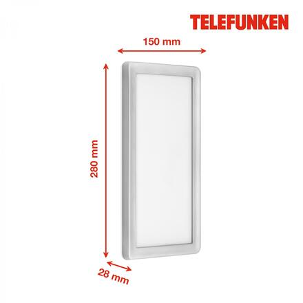 BRILONER TELEFUNKEN LED venkovní svítidlo 28 cm 16W 2000lm stříbrná TF 313604TF