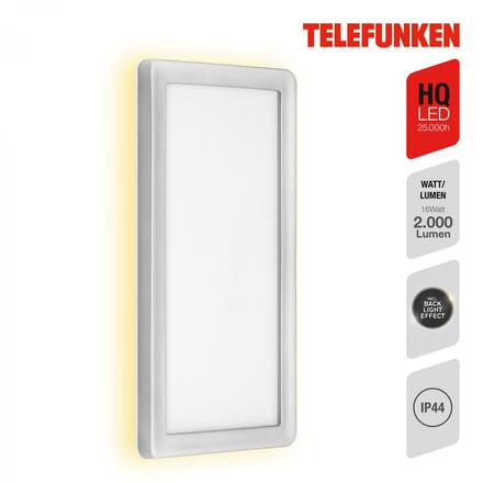 BRILONER TELEFUNKEN LED venkovní svítidlo 28 cm 16W 2000lm stříbrná TF 313604TF