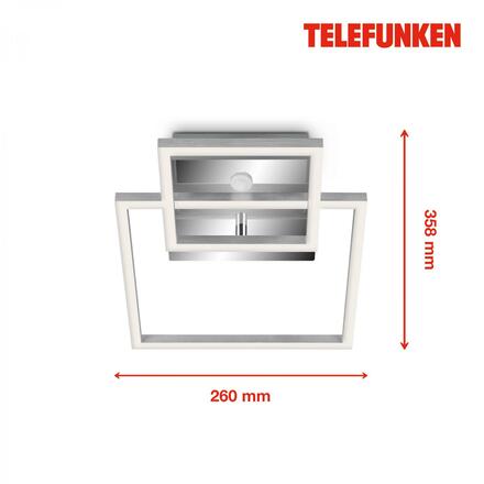 BRILONER TELEFUNKEN LED stropní svítidlo s čidlem, 35,8 cm, 17 W, chrom-hliník TF 318608TF