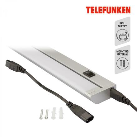 BRILONER TELEFUNKEN LED skříňkové svítidlo, 55 cm, 8,5 W, titan TF 600104TF