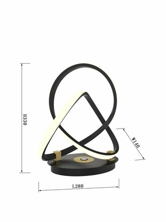 WOFI Stolní lampa Indigo 1x 10,5W LED 1100lm 3000K černá + zlatá 8134-104