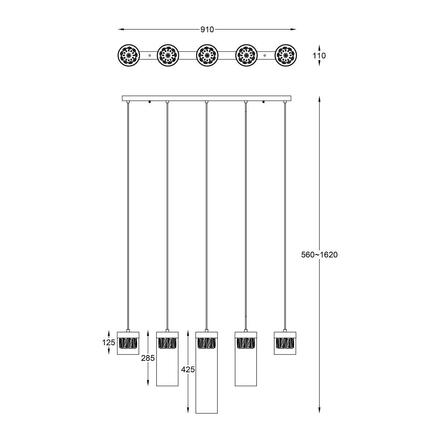 ZUMALINE Závěsné svítidlo GEM P0389-05E-B5AC