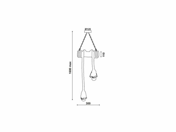 ACA Lighting Vintage závěsné svítidlo 932302BBR