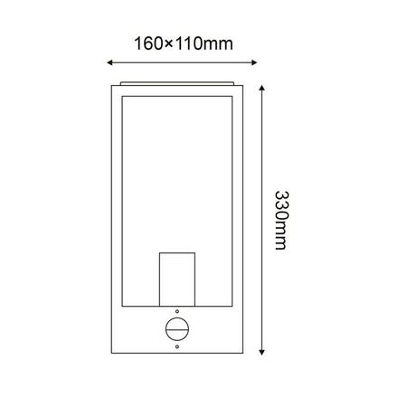 ACA Lighting Garden Wall venkovní nástěnné svítidlo CELIA1WWHPIR