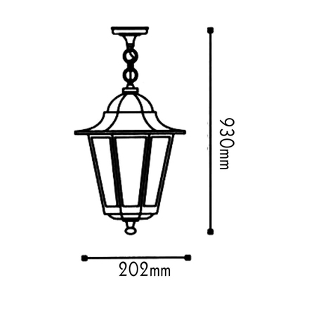 ACA Lighting Garden lantern venkovní závěsné svítidlo HI6025GB