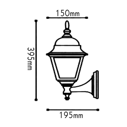 ACA Lighting Garden lantern venkovní nástěnné svítidlo HI6041GB