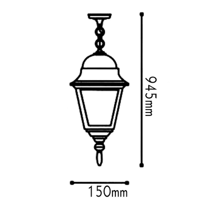 ACA Lighting Garden lantern venkovní závěsné svítidlo HI6045GB