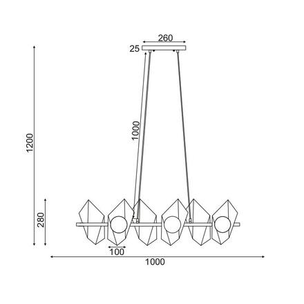 ACA Lighting Avantgarde závěsné svítidlo HL42596P100BG