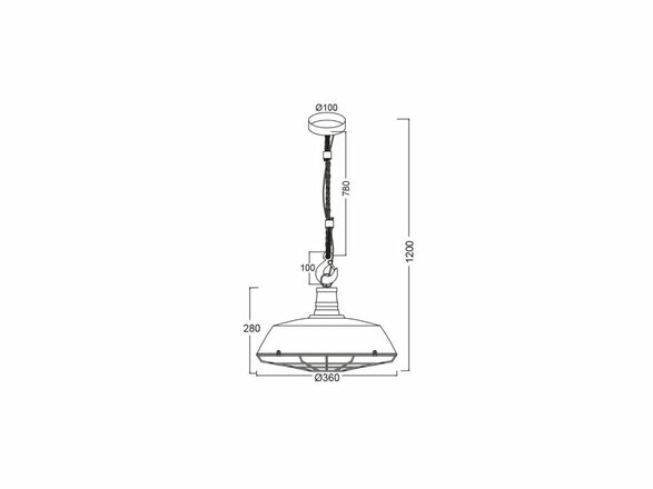 ACA Lighting Vintage závěsné svítidlo OD8039WH