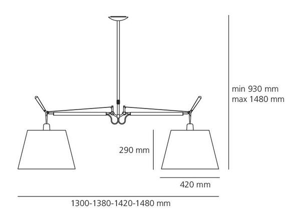 Artemide TOLOMEO závěsné svítidlo bez stínítka 0630010A