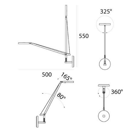 Artemide Demetra Micro nástěnné - 2700K - antracit 1748W10A