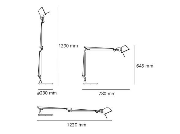 Artemide Tolomeo stolní lampa s detektorem přítomnosti LED 2700K - tělo lampy A0054W00