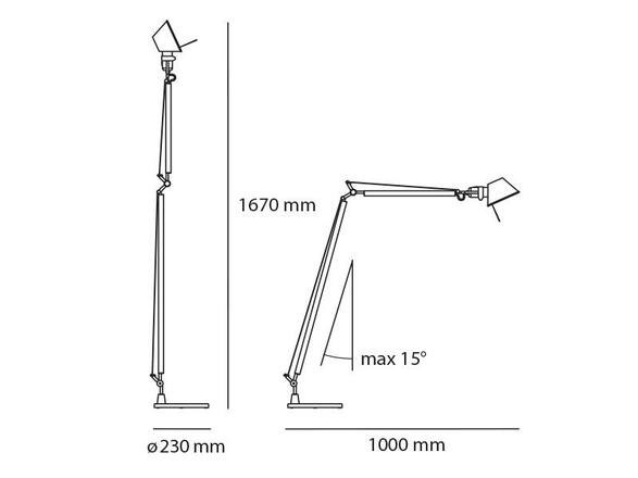 Artemide Tolomeo Reading stojací lampa LED 2700K - tělo lampy A0131W00