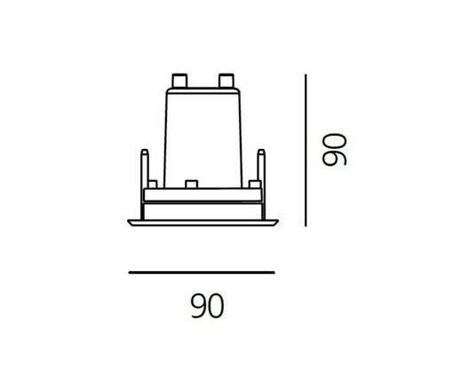 Artemide Ego 90 downlight čtverec 24d 3000K hliník IK10 T4063FLW00