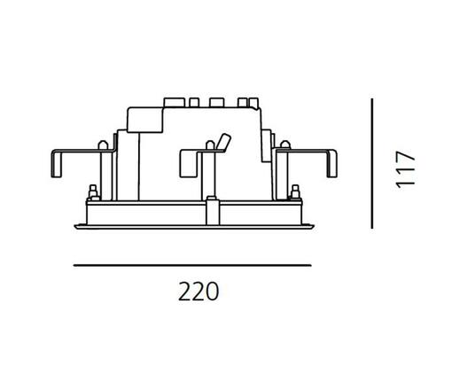 Artemide Ego 220 downlight čtverec EL 3000K Inox IK10 T4066ELPTW00