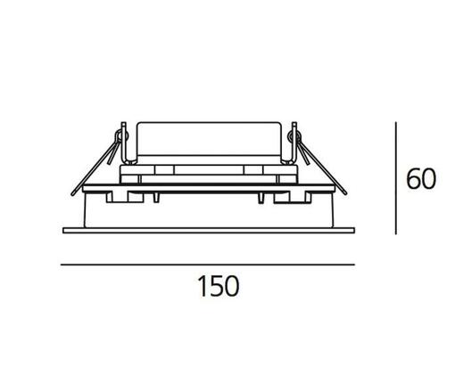 Artemide Ego 150 Flat downlight čtverec 38d 3000K T42018WFLW00