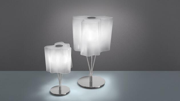 Artemide Logico Mini stolní lampa - fumé difuzor, chromová struktura 0700110A