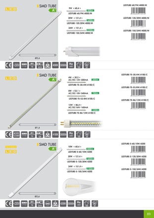 Ecolite LED trubice,T5,G5,8W,700lm,4100K,53,1cm,čirý LEDTUBE-T5-53/8W/4100/C