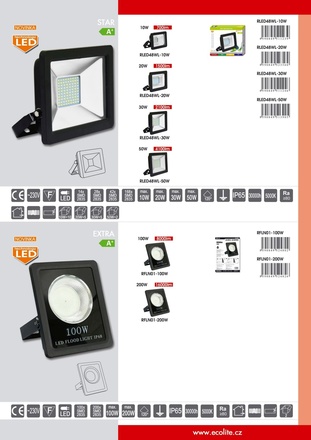 Ecolite LED reflektor, SMD, 30W, 5000K, IP65, 2400Lm RLED48WL-30W