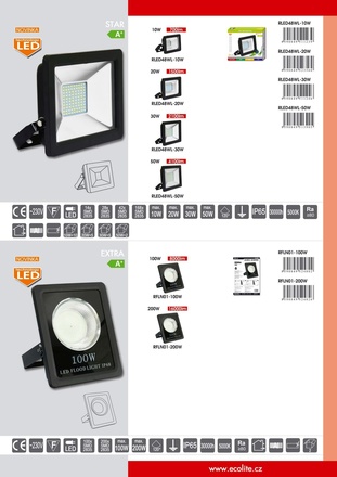 Ecolite LED reflektor, SMD, 50W, 5000K, IP65, 4100Lm RLED48WL-50W