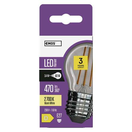 EMOS LED žárovka Filament Mini Globe / E27 / 3,4 W (40 W) / 470 lm / teplá bílá ZF1120