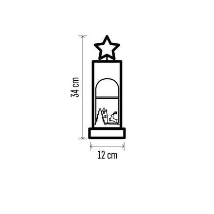 EMOS LED dekorace dřevěná - zimní krajina, 34 cm, 2x AA, vnitřní, teplá bílá, časovač DCWW13