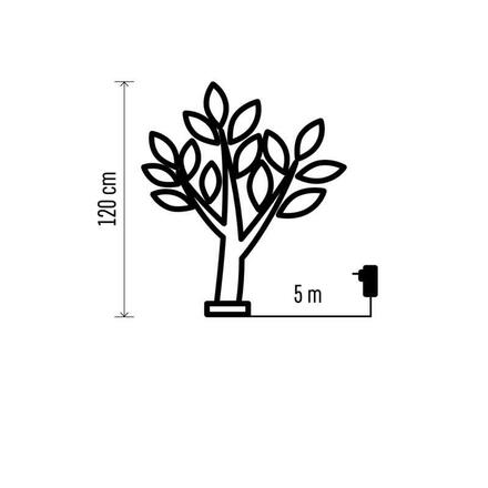 EMOS LED svítící stromek s bobulemi, 120 cm, venkovní i vnitřní, teplá bílá, časovač DCTW14