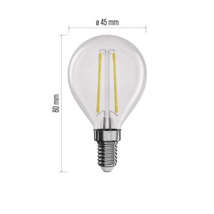 EMOS LED žárovka Filament Mini Globe / E14 / 1,8 W (25 W) / 250 lm / teplá bílá ZF1200