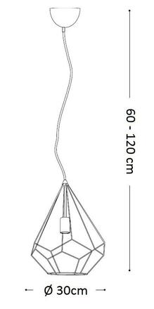 Závěsné svítidlo Ideal Lux Ampolla-3 SP1 rame 167367 měděné 30cm