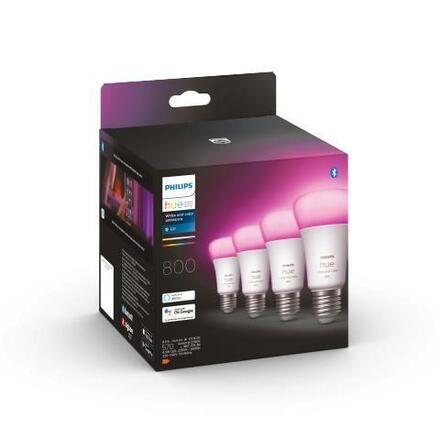 Hue Bluetooth LED White and Color Ambiance set 4ks žárovek Philips 8719514328402 E27 A60 6,5W 800lm 2000-6500K RGB stmívatelné