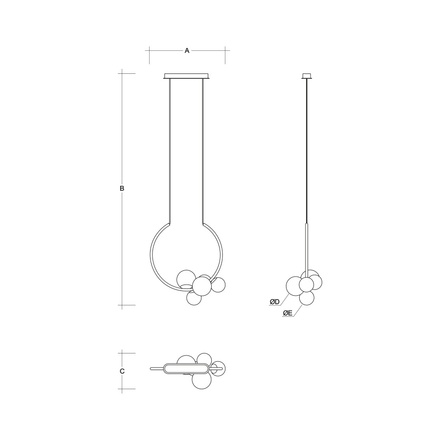 LUCIS závěsné svítidlo OHM 29W LED 4000K sklo argento dorato opál ZL2.L2.O55.70